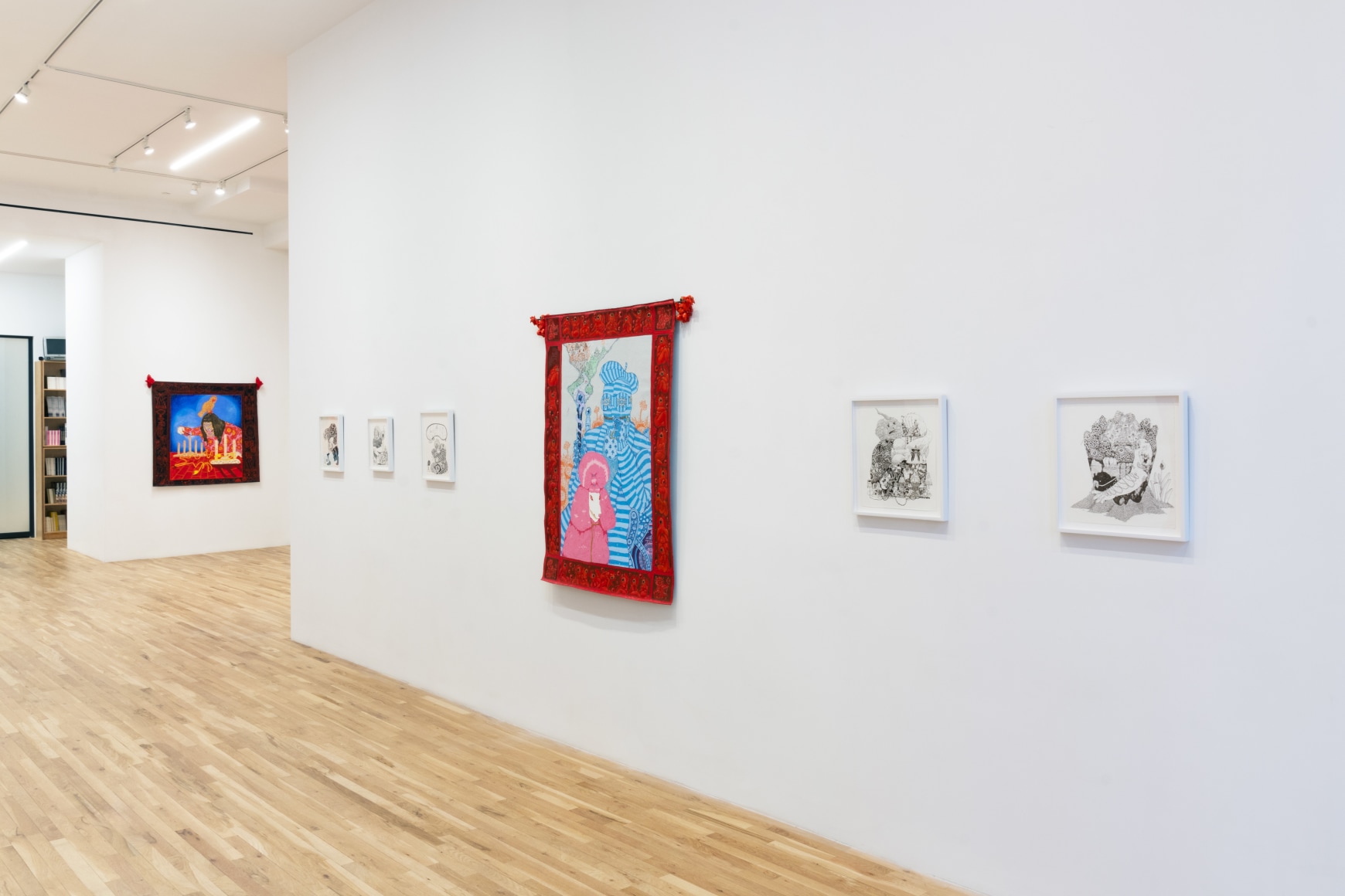 Installation image of Craig Calderwood, Ambrosia Salad, Bad Panacea and Other Works, George Adams Gallery, New York, NY, 2023.