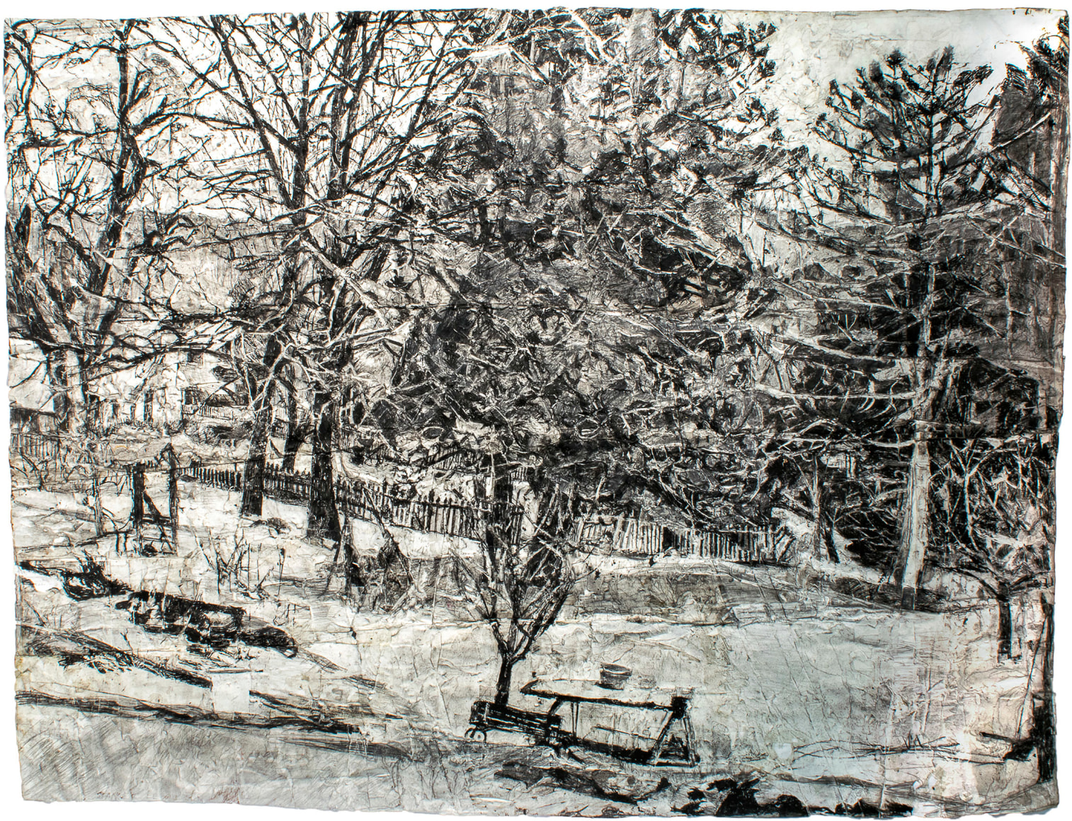 View of Garden from New Studio Window, Winter, 2016&nbsp;