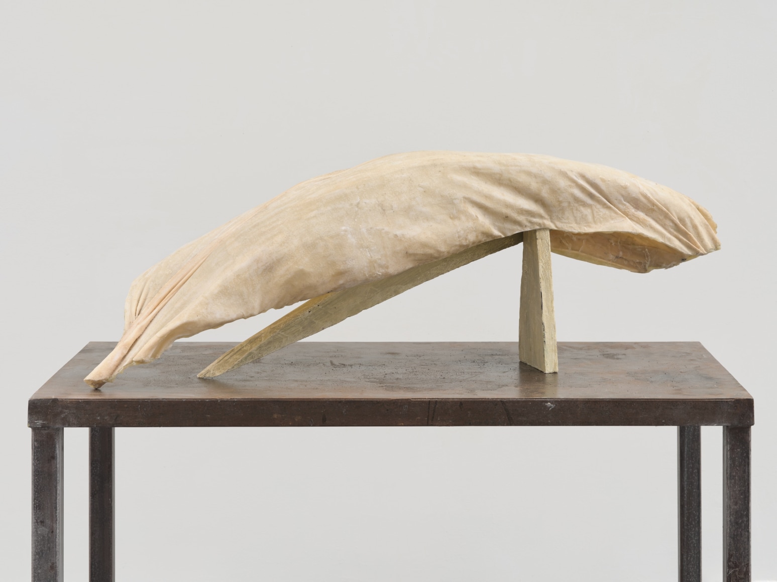 Billow, 2021, Flannel, resin, and wood