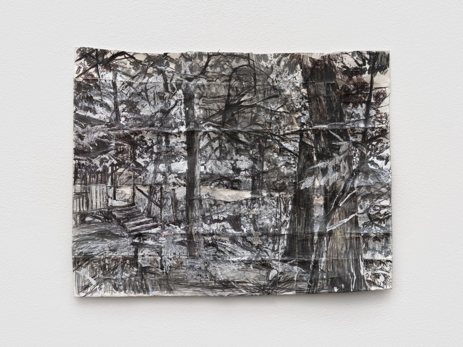 Lovell Lake through the Trees, 2021, Ballpoint pen and pencil on paper