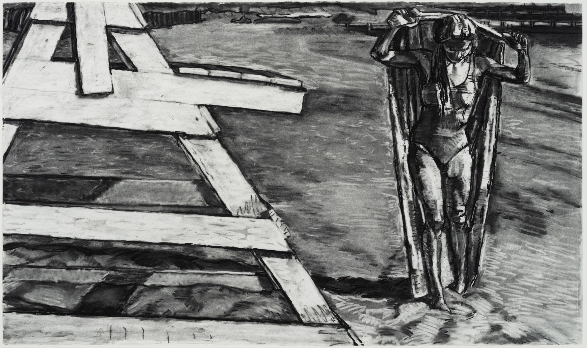 Graham Nickson, Figure with Lifeguard Chair, 1984-1994