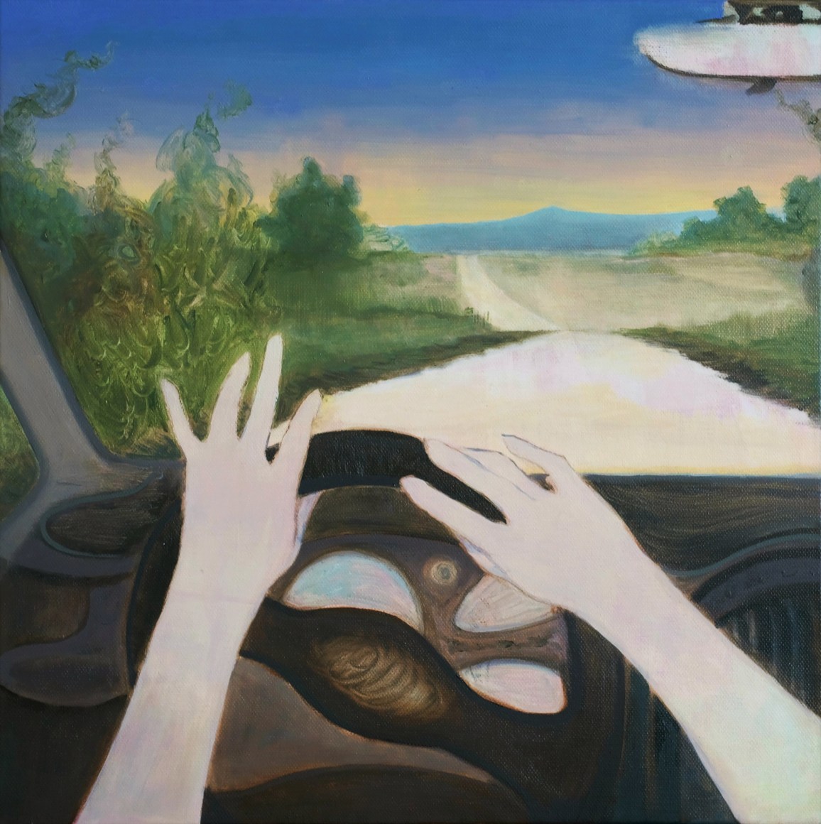 Johanna Seidel  Radio, 2023  Oil on canvas  40 x 40 cm | 15 3/4 x 15 3/4 in