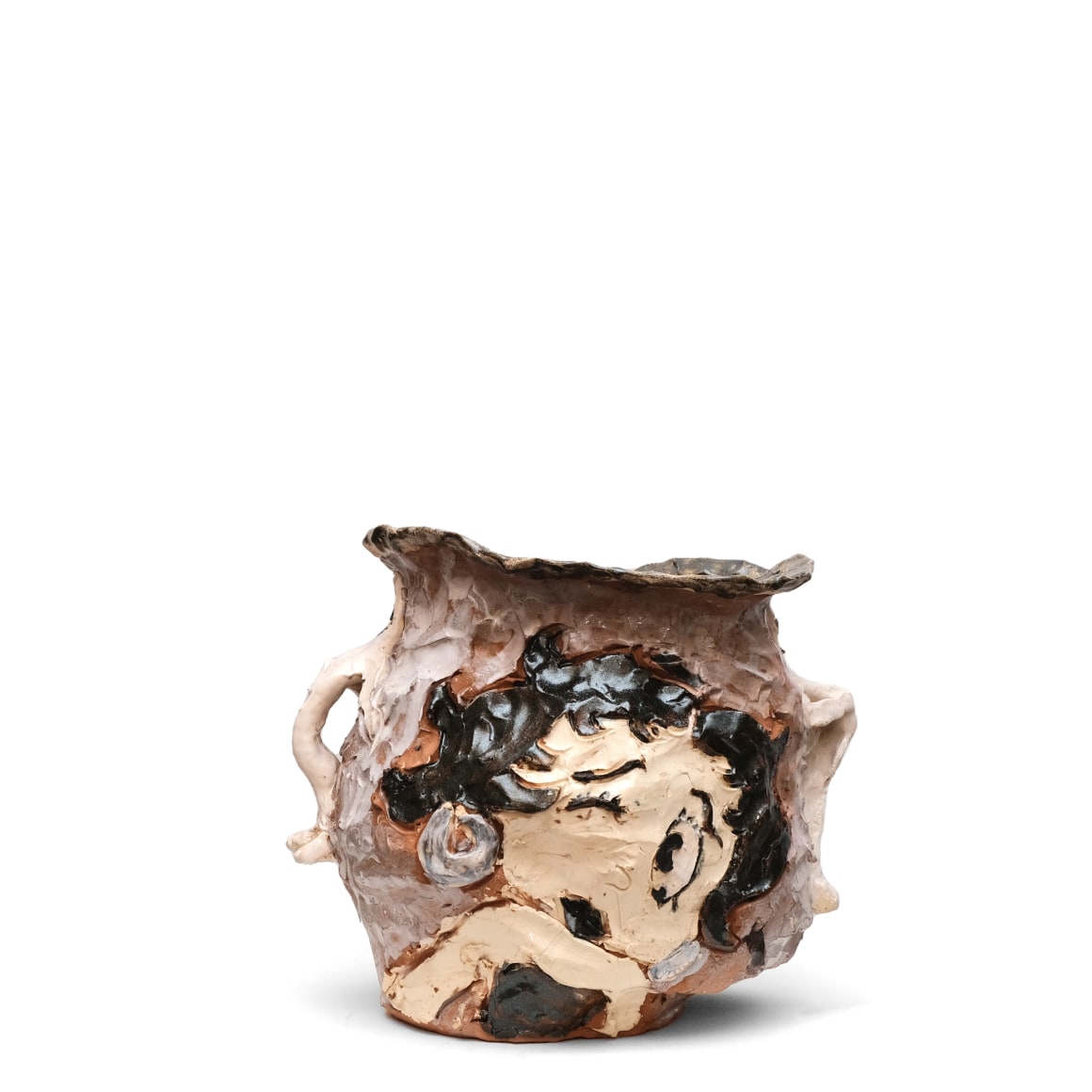 Emily Yong Beck  Betty Boop VS Ghost, 2022  Stoneware, glaze, majolica and underglaze  23 x 18 x 18 cm / 7 1/2 x 10 1/2 x 7 1/2 in
