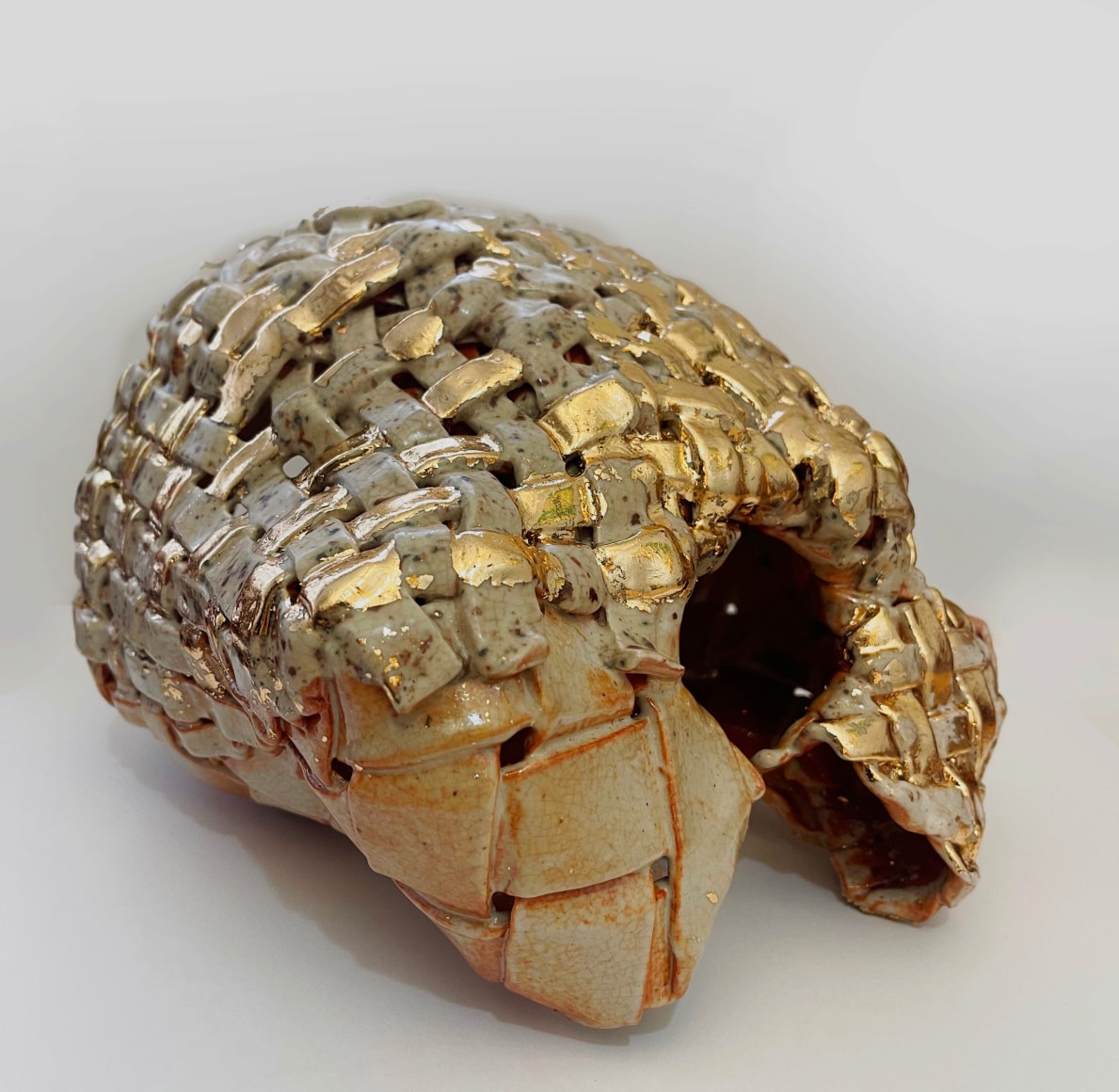 Anina Major  Gold Blush, 2022  Stoneware, gold leaf  19 x 26 x 20.9 cm / 7 1/2 x 10 1/4 x 8 1/4 in