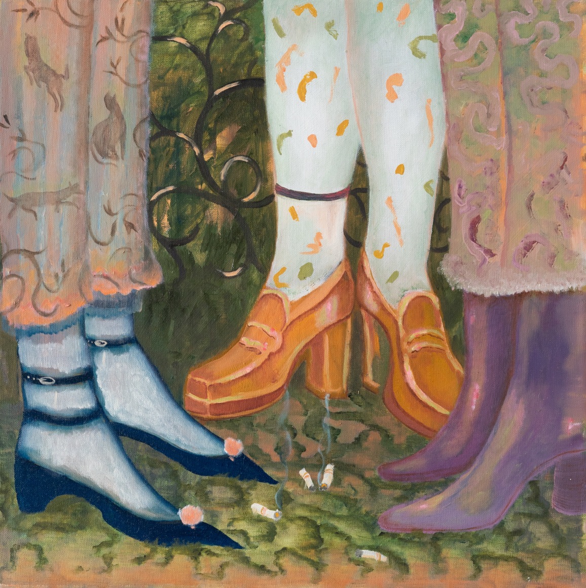 Johanna Seidel  Conspiring for your Best, 2023  Oil on canvas  40 x 40 cm | 15 3/4 x 15 3/4 in