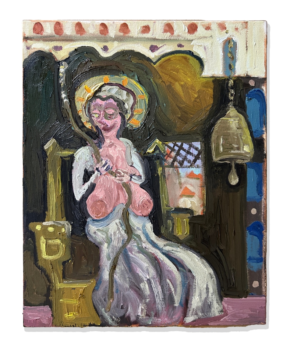 Dan Schein  The Bell Ringer In Sweltering Heat, 2023  Oil on canvas  45.5 x 35.5 cm | 18 x 14 in