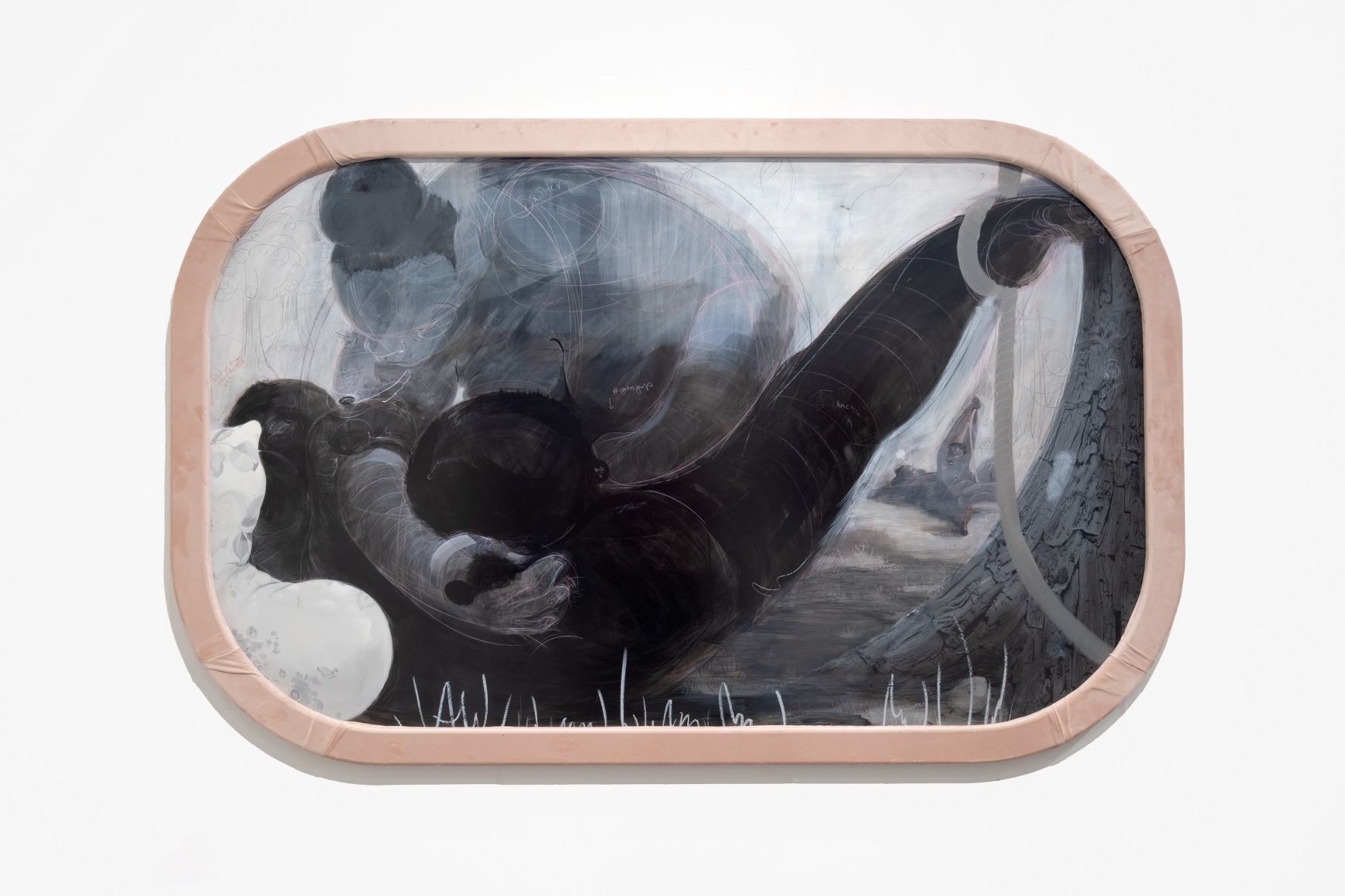 Autumn Wallace  Guerilla Guardening, 2022  Acrylic, oil, and pastel on Dibond  124 x 195 cm / 48 5/6 x 76 3/4 in