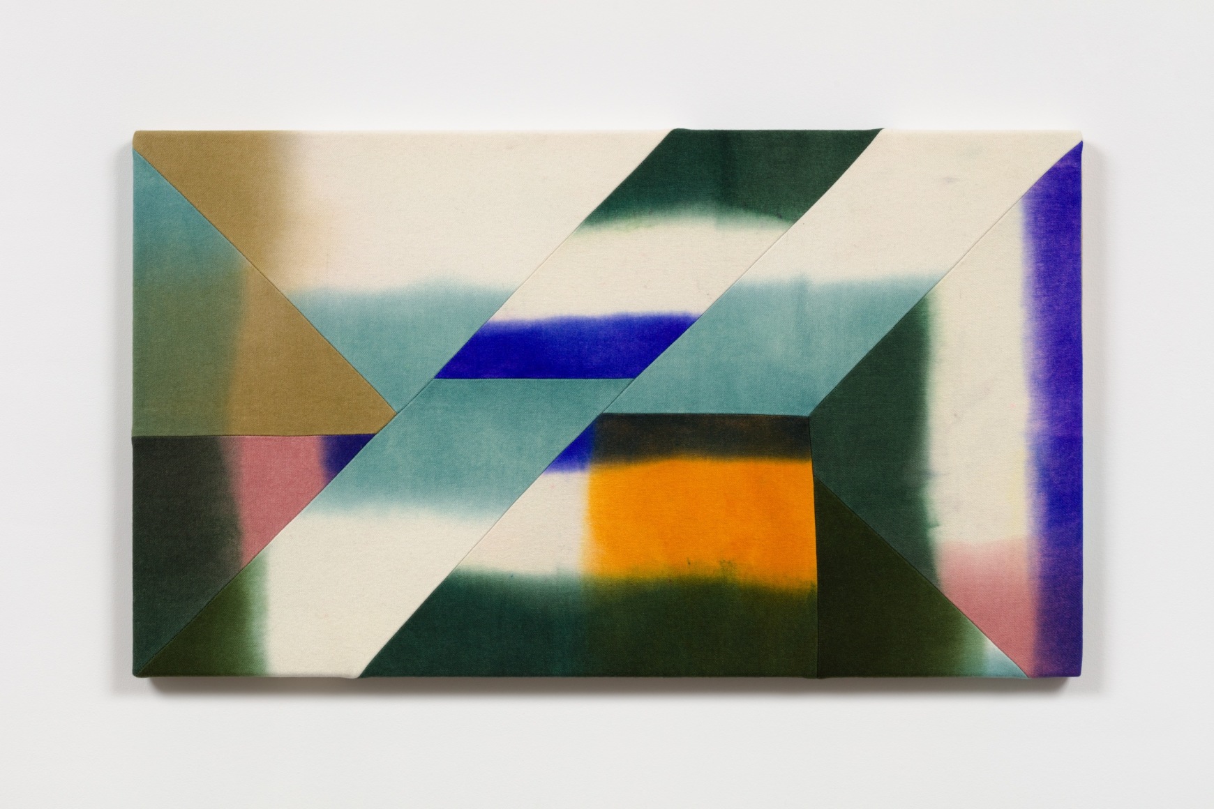 Wilder Alison (b. 1986)  vio/etrimmed a /hermit /sun— a good f/iend—, 2021  Dyed wool and thread  53 x 93 cm / 21 x 36 1/2 in