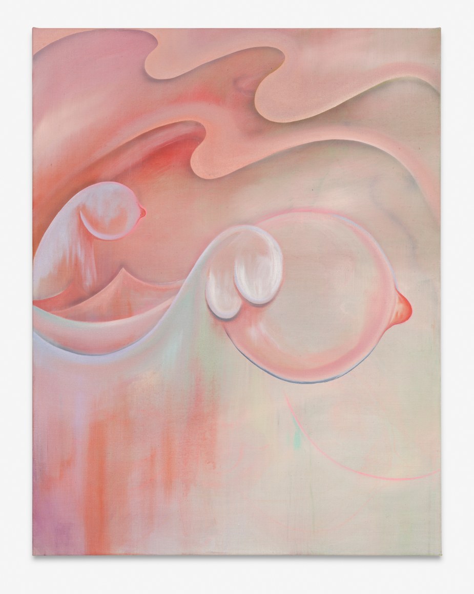 Jagoda Bednarsky Under the Weather (Double), 2022 Oil, acrylic, and gouache on canvas 135 x 105 cm / 53 x 41 1/4 in