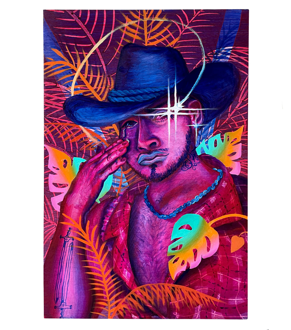 Juan Arango Palacios  El Brillo en tus Ojos no es Igual, 2022  Oil on canvas  91.4 x 60.9 cm / 36 x 24 in