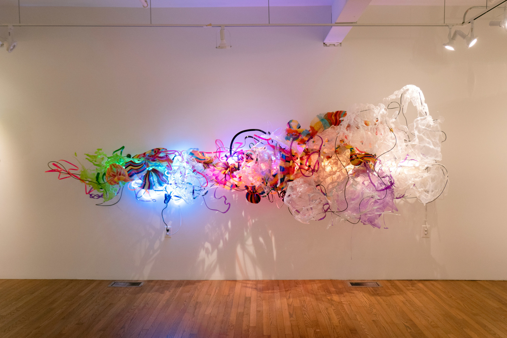 Artist Judy Pfaff's installation view of opsins, a solo exhibition at Gaa Gallery Provincetown