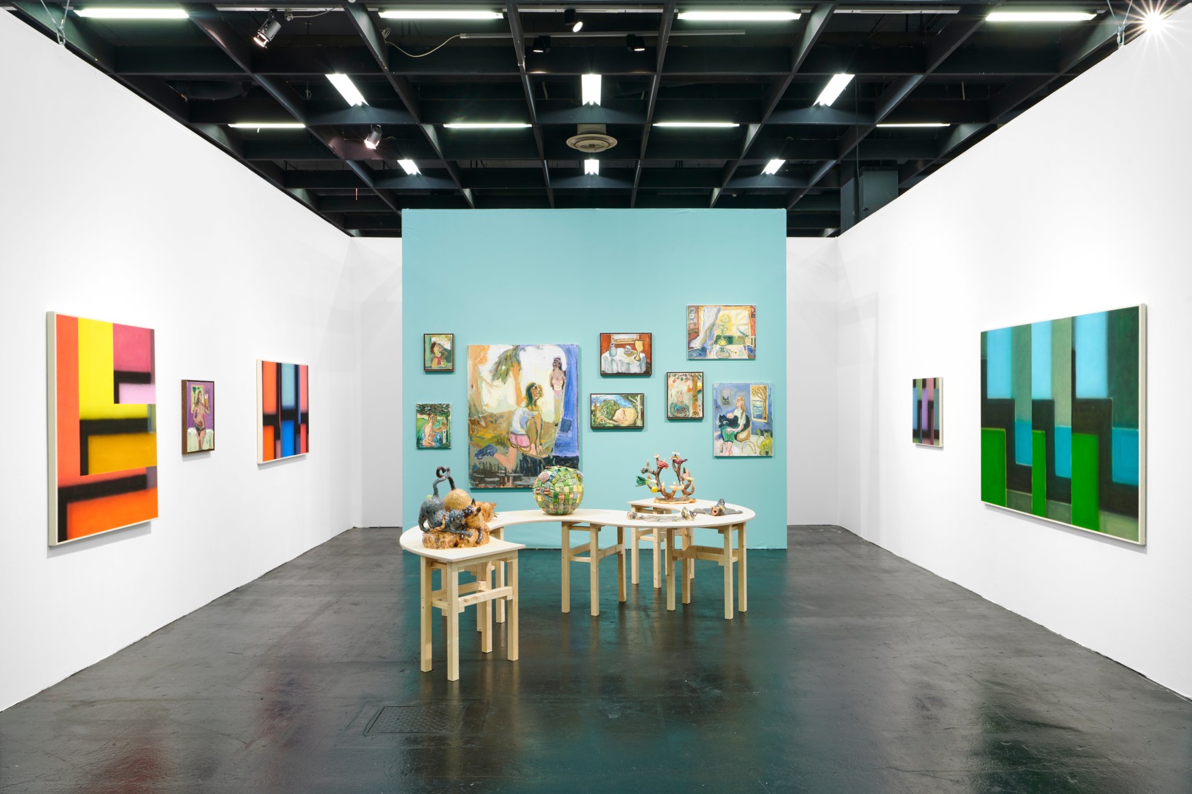 Art Cologne 2022 installation views of work by Dan Schein, Dominika Bednarsky, and Russell Tyler