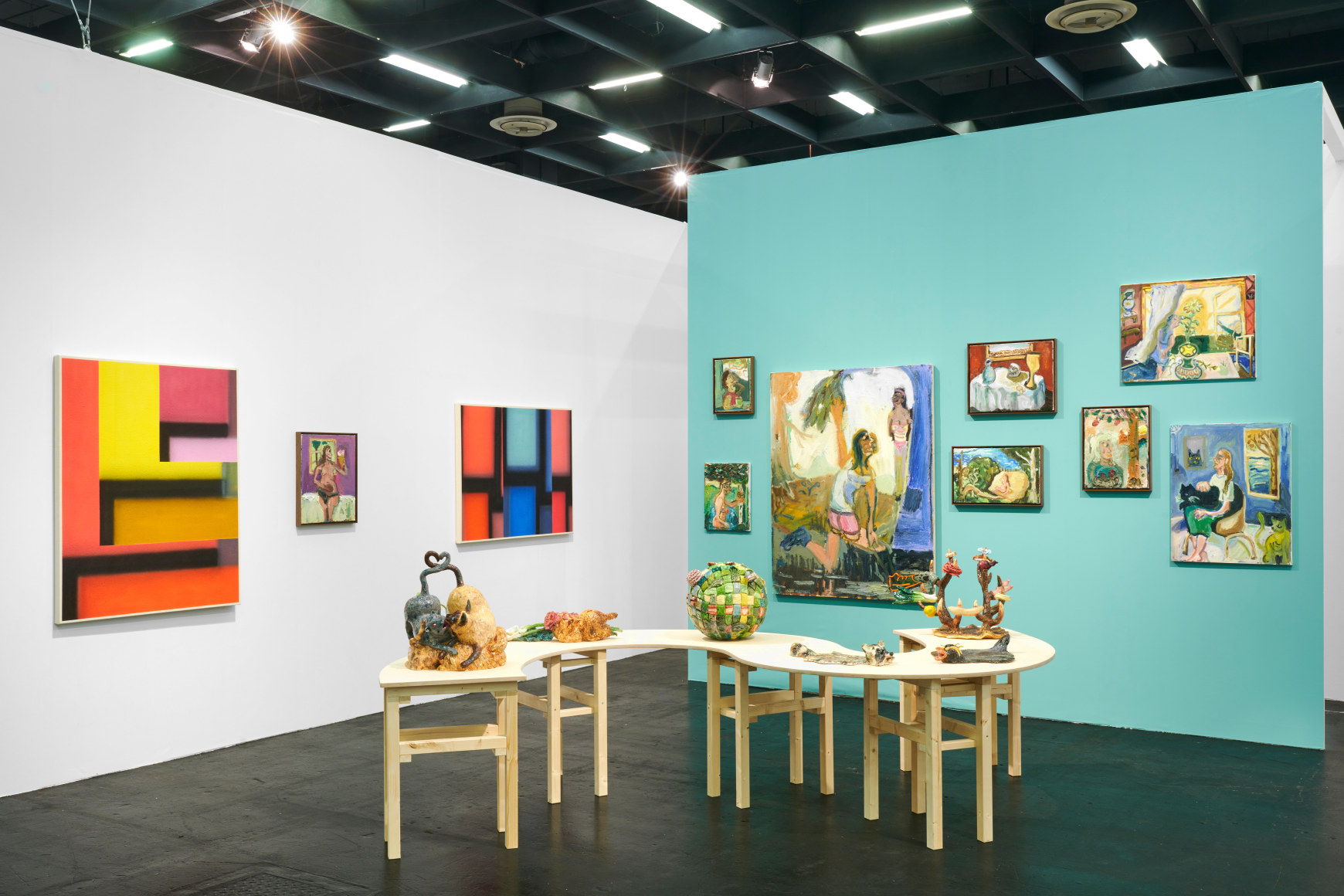 Art Cologne 2022 installation views of work by Dan Schein, Dominika Bednarsky, and Russell Tyler