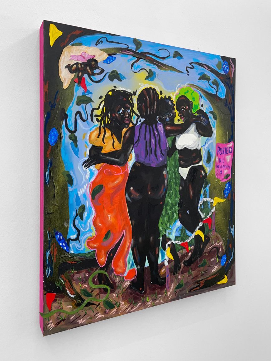 Patricia Renee' Thomas - Upstate, 2023  Acrylic, pastel, ink, spray paint, collage on board  76 x 61 cm | 30 x 24 inch