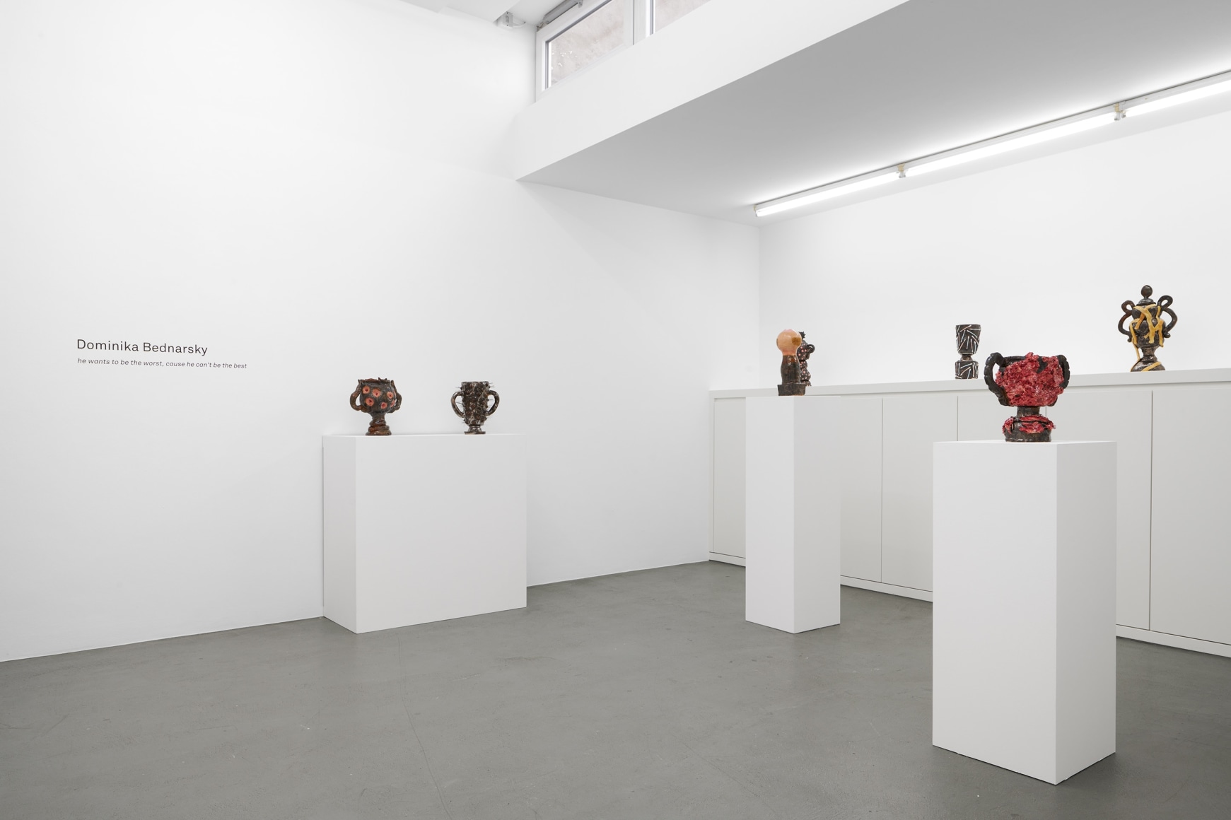 Dominika Bednarsky installation views from solo exhibition &quot;he wants to be the worst, cause he can&rsquo;t be the best&quot; at Gaa Projects, Cologne, Germany