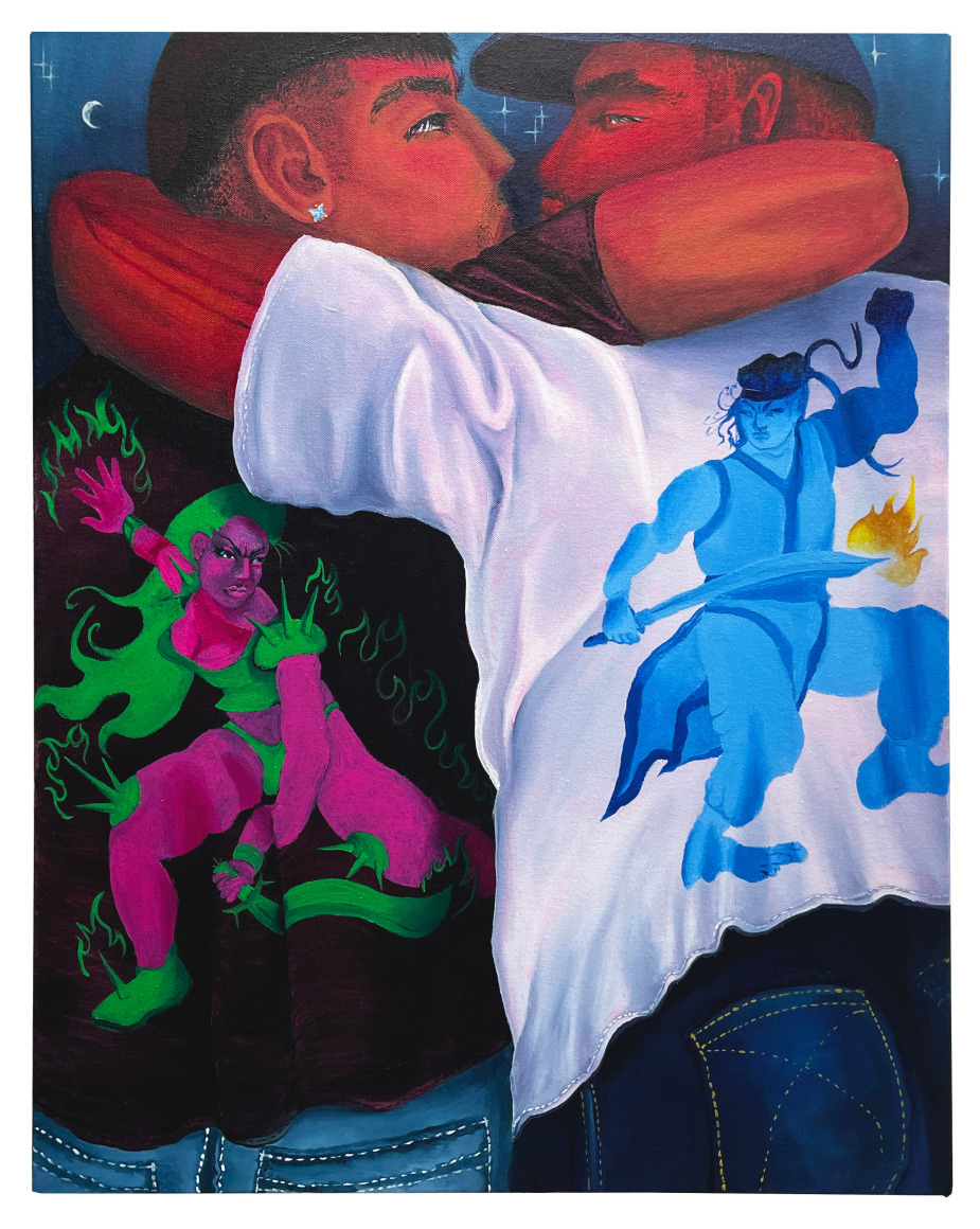 Juan Arango Palacios  Sword Fight, 2022  Oil on canvas  76 x 61 cm / 30 x 24 in