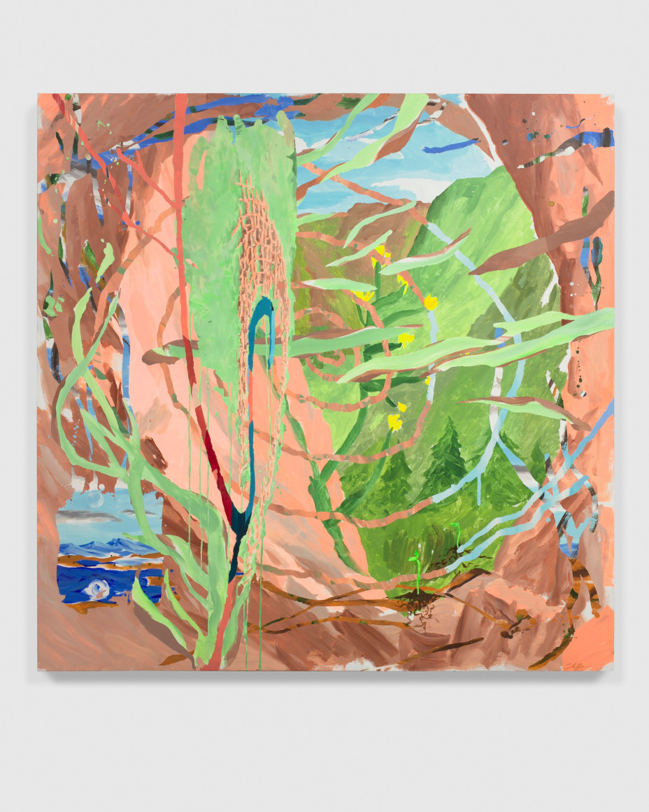 Esteban Cabeza de Baca (b. 1985, San Ysidro, California, USA)  &ldquo;Espirales del futuro poscolonial&rdquo;, 2021  Acrylic on canvas  152.4 x 152.4 cm / 60 x 60 in