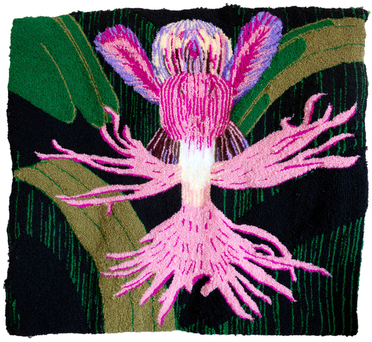 Kim Westfall  Platanthera Grandiflora, 2022  Tufted organza ribbon  114.3 x 127 cm / 45 x 50 in