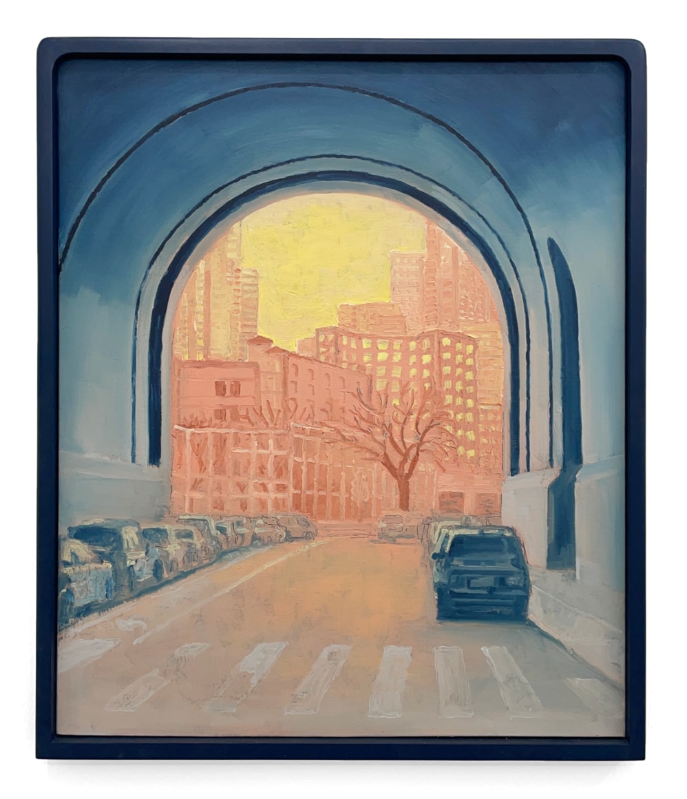 Masamitsu Shigeta  Looking through a tunnel, 2023  Oil on canvas with wood frame  76 x 65 cm / 30 x 25 1/2 in Gaa Gallery