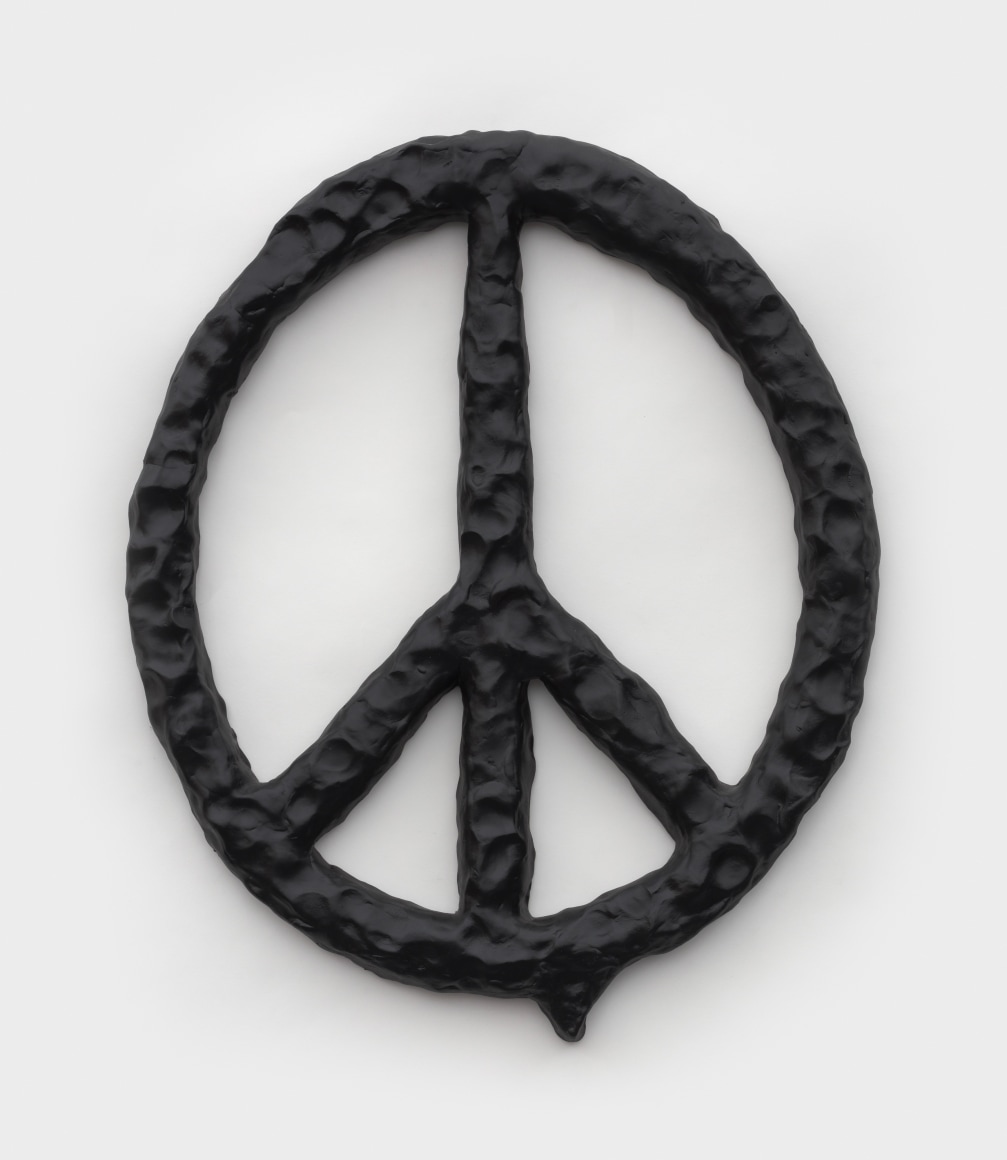 Wendy White  Peace (One Drip), 2022  Epoxy resin, PVC  43 x 35.5 x 2.5 cm / 17 x 14 x 1 in