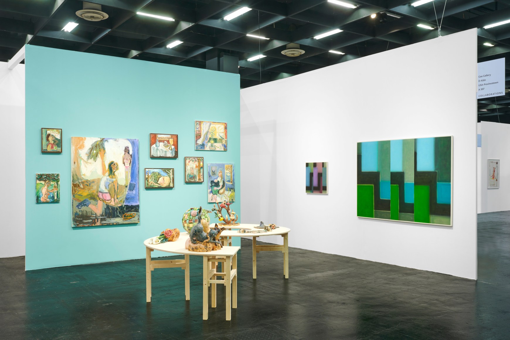 Art Cologne 2022 installation views of work by Dan Schein, Dominika Bednarsky, and Russell Tyler