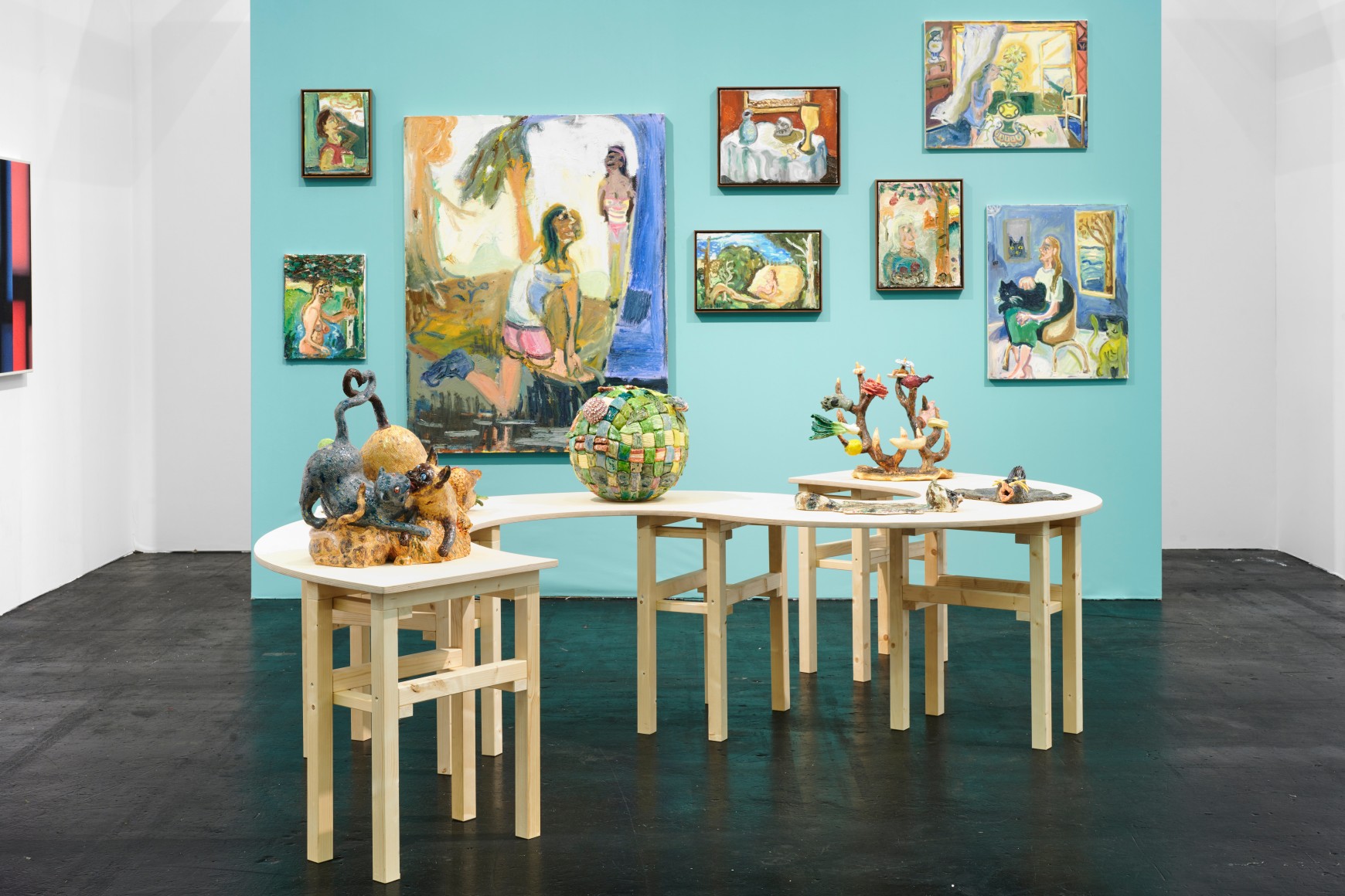 Art Cologne 2022 installation views of work by Dan Schein, Dominika Bednarsky, and Russell Tyler