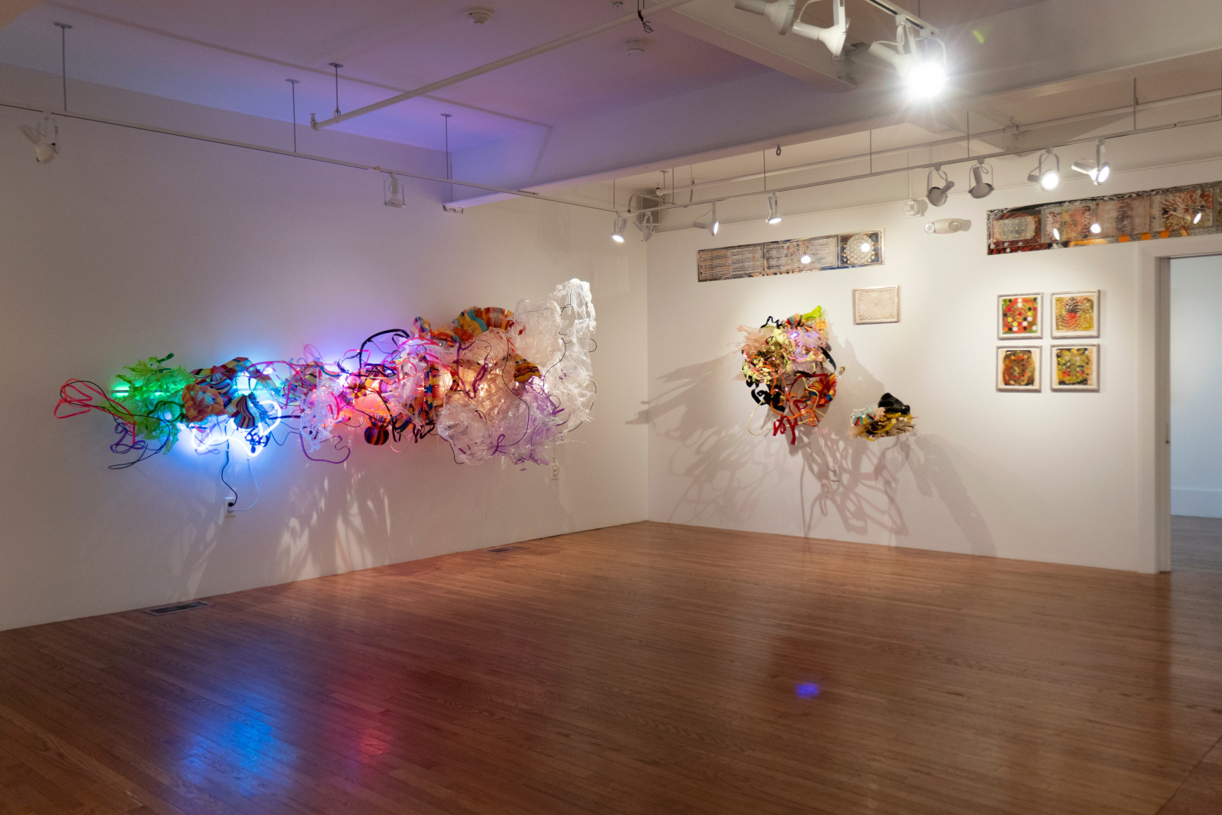 Artist Judy Pfaff's installation view of opsins, a solo exhibition at Gaa Gallery Provincetown