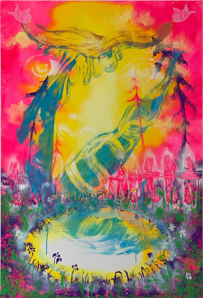 Alyssa Klauer  Wet, 2023  Acrylic and oil on canvas  183 x 121 cm / 72 x 48 in