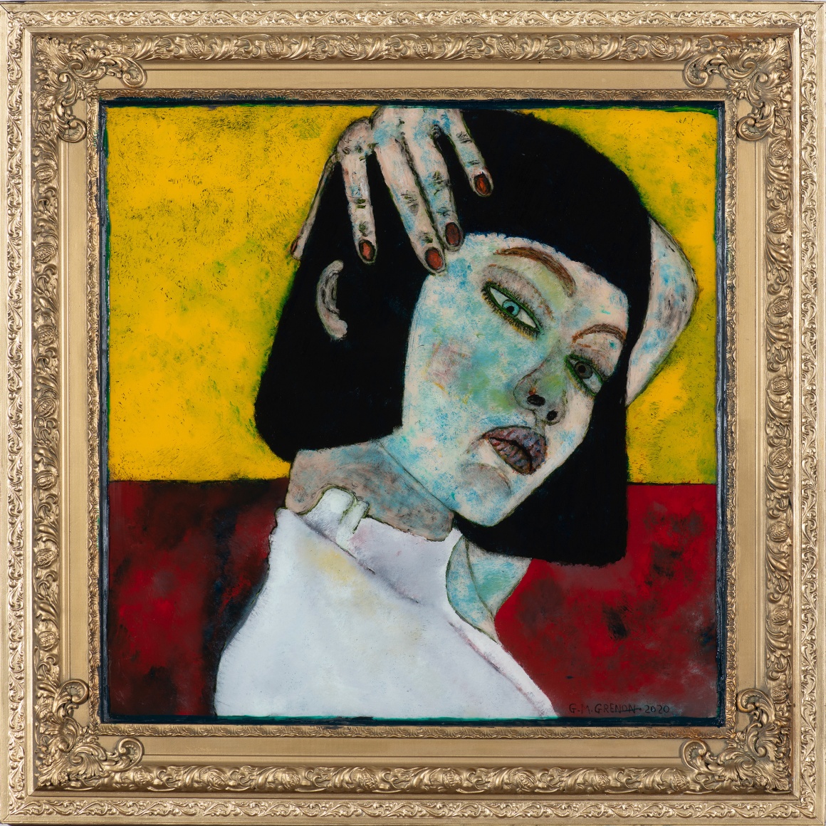 Gregory Grenon (b. 1948)  Alabaster, 2020  oil on glass