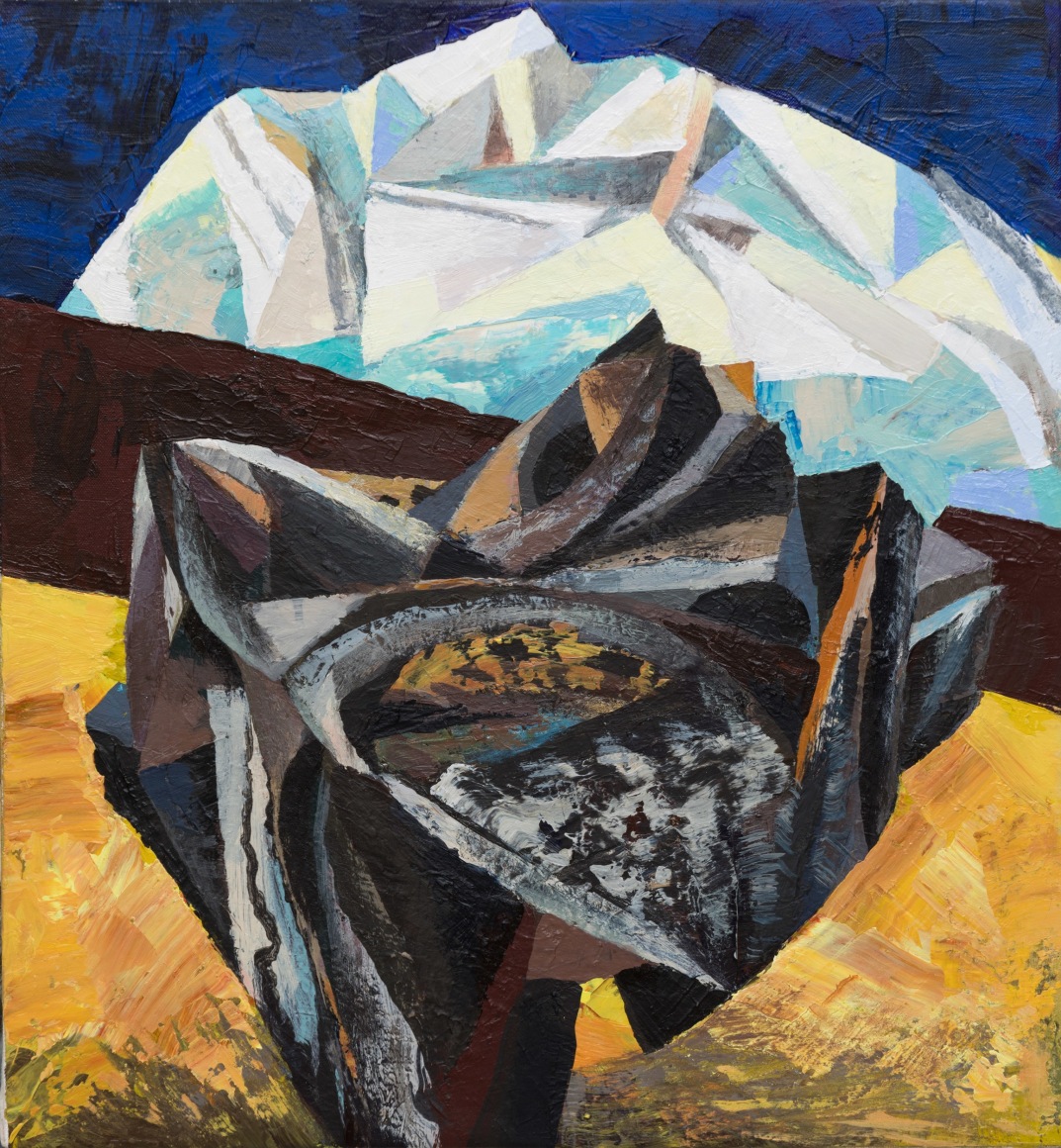 Lucinda Parker - Snowpack and Burnt Rootwad