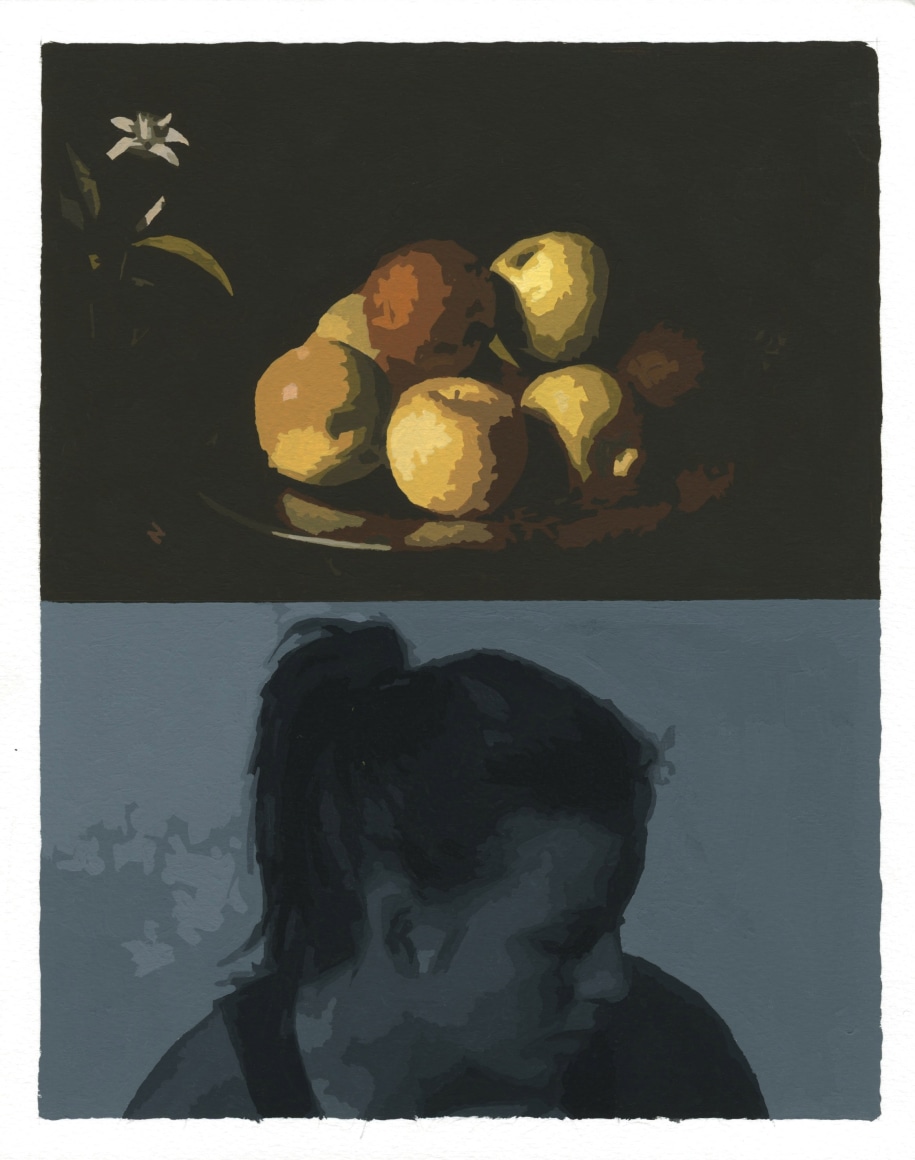 Cain - grey figure with Zurburan still life