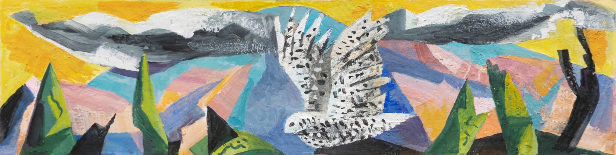 Lucinda Parker (b. 1942)  Wandering Snowy Mama Owl, 2021