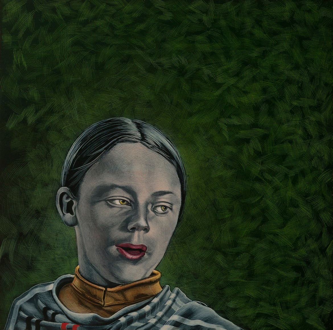 Stotik - red lips green background