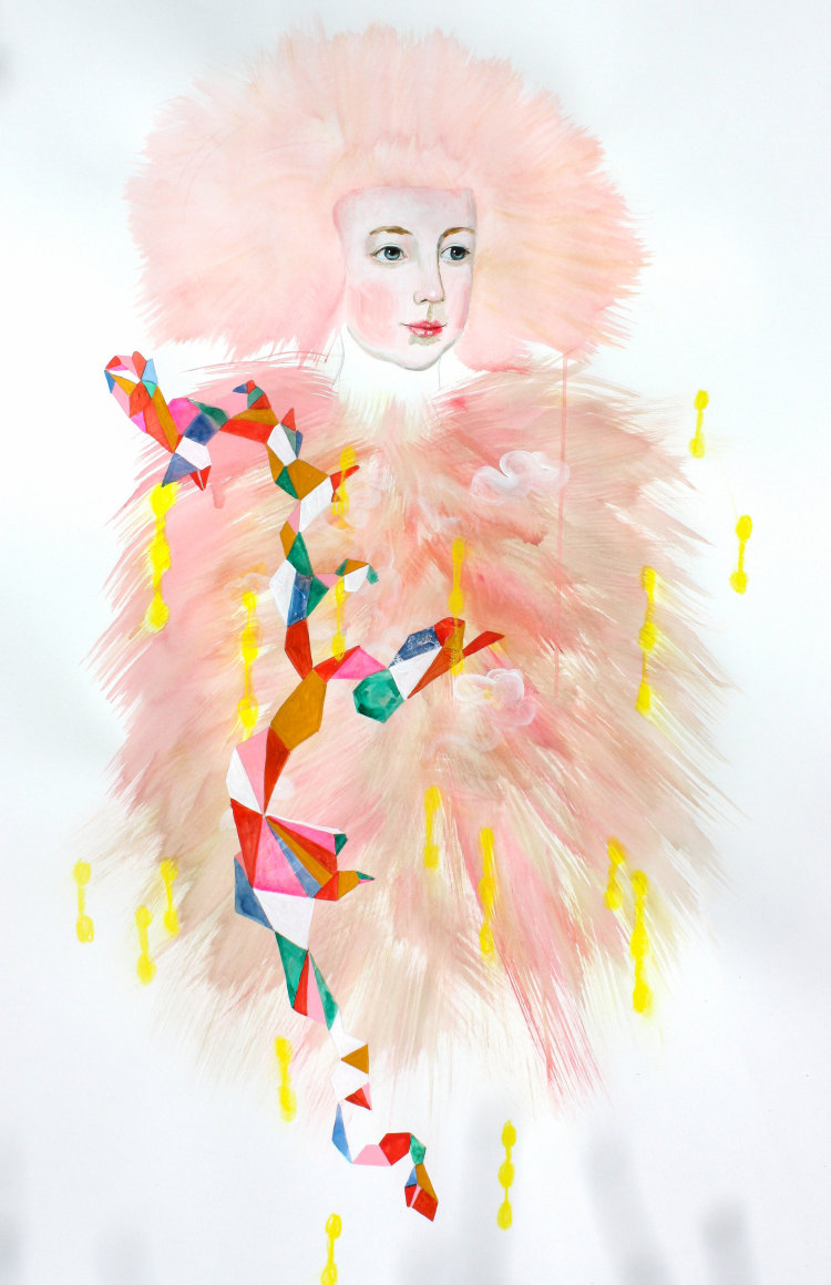 Siems - Pink Fur Hat Drawing