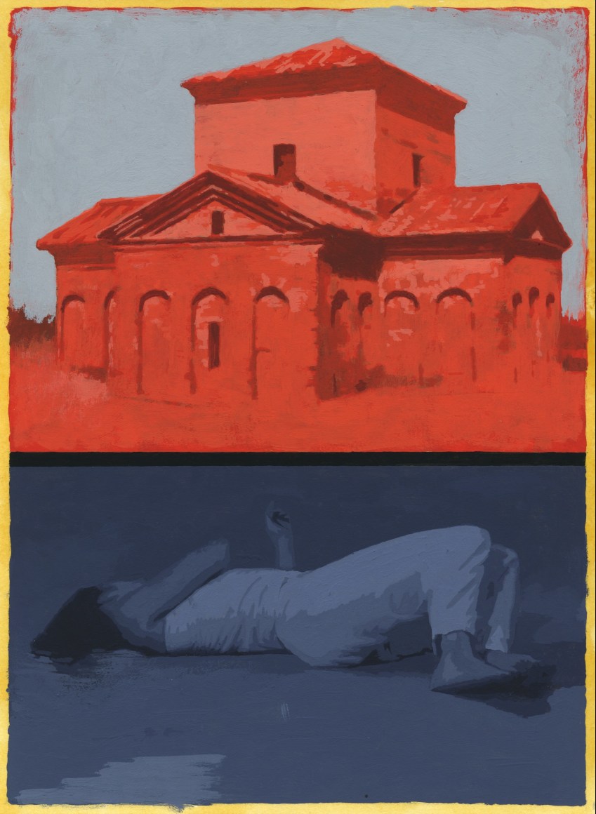 Cain - reclining figure with mausoleum