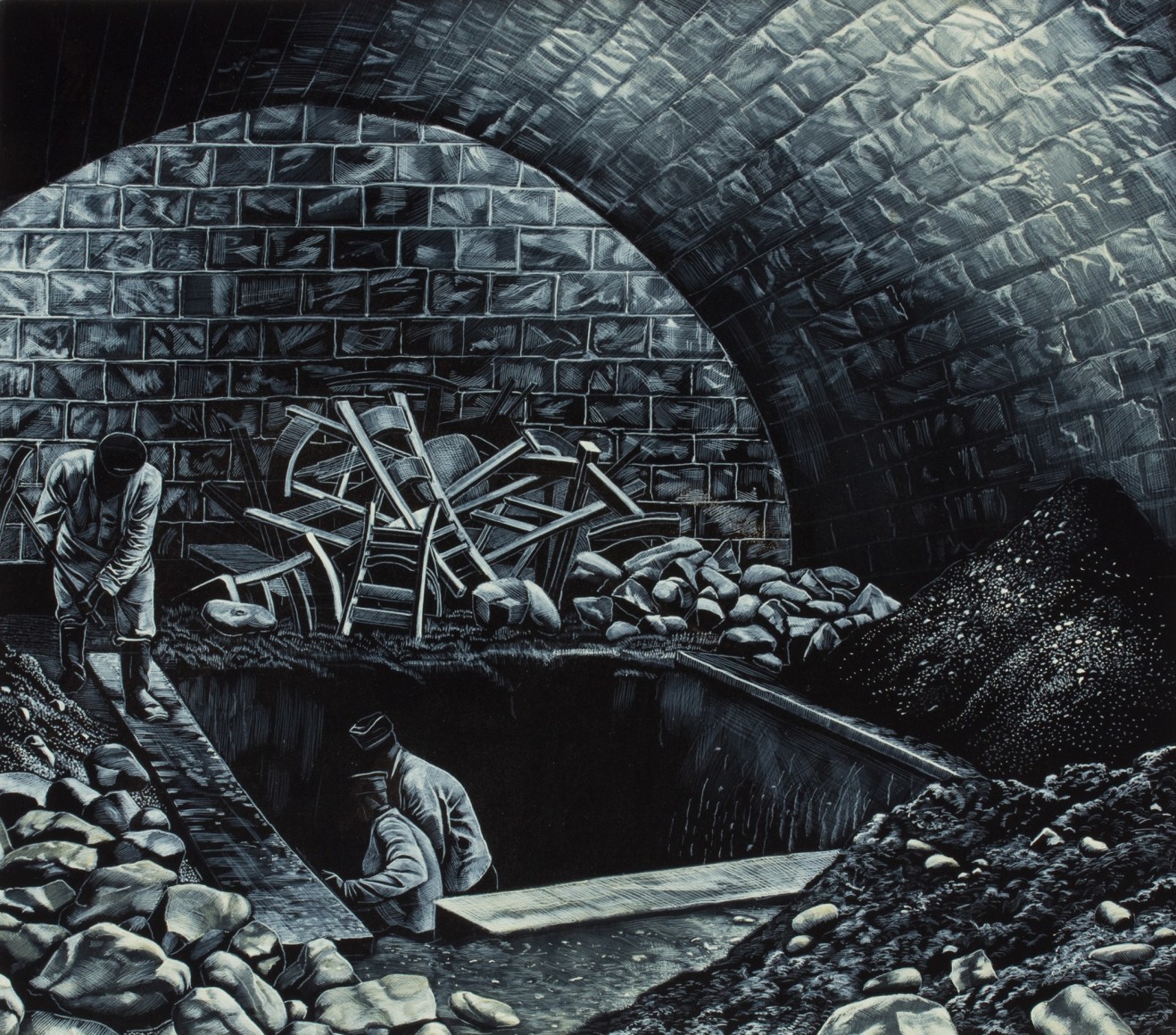 Untitled LR232 (men, pit, furniture)