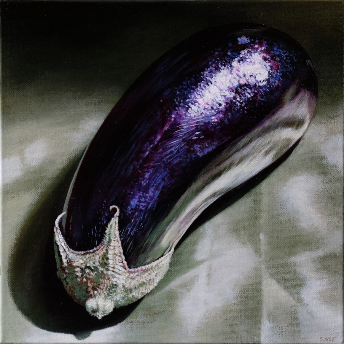 Sherrie Wolf (b. 1952)  Aubergine I (on green), 2021