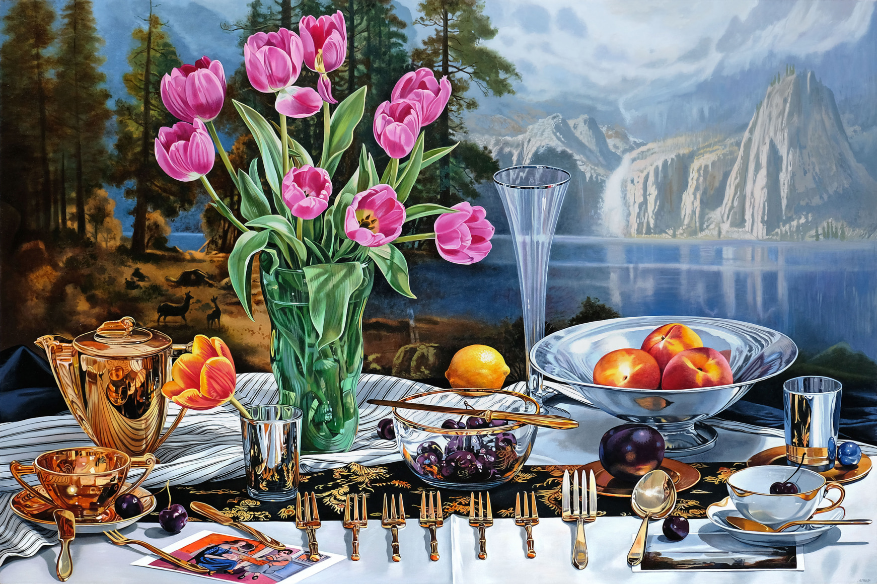 Wolf - Golden Still Life with Bierstadt