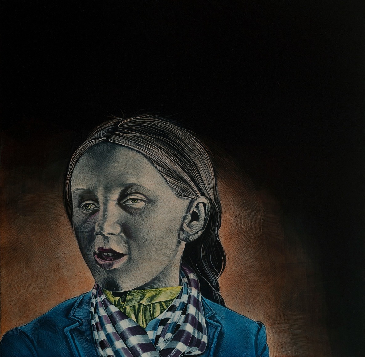 Stotik - girl with striped scarf