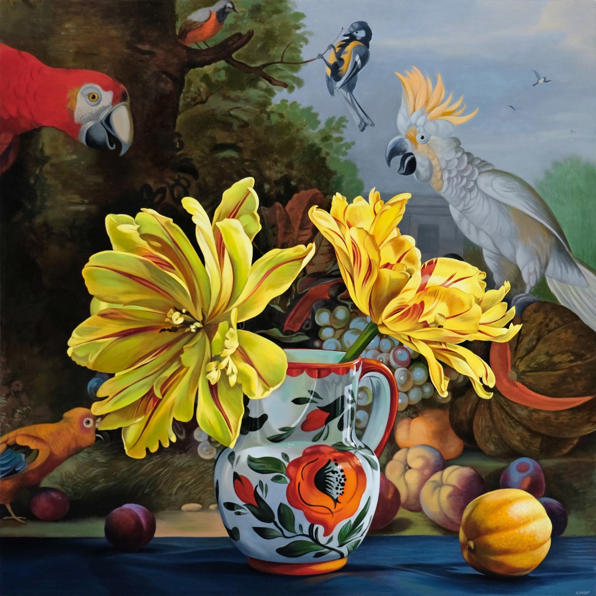 Wolf - Parrot Tulips in Czech Vase