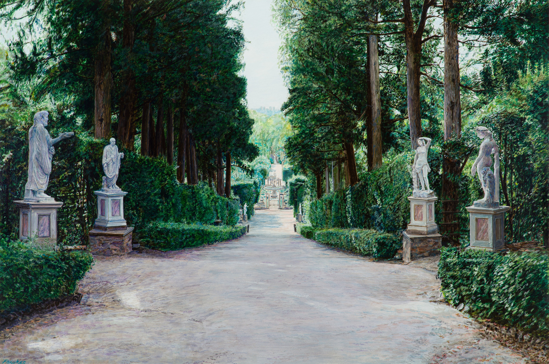 Tom Fawkes (b. 1941)  Boboli - Viale dei Cipressi IV, 2020