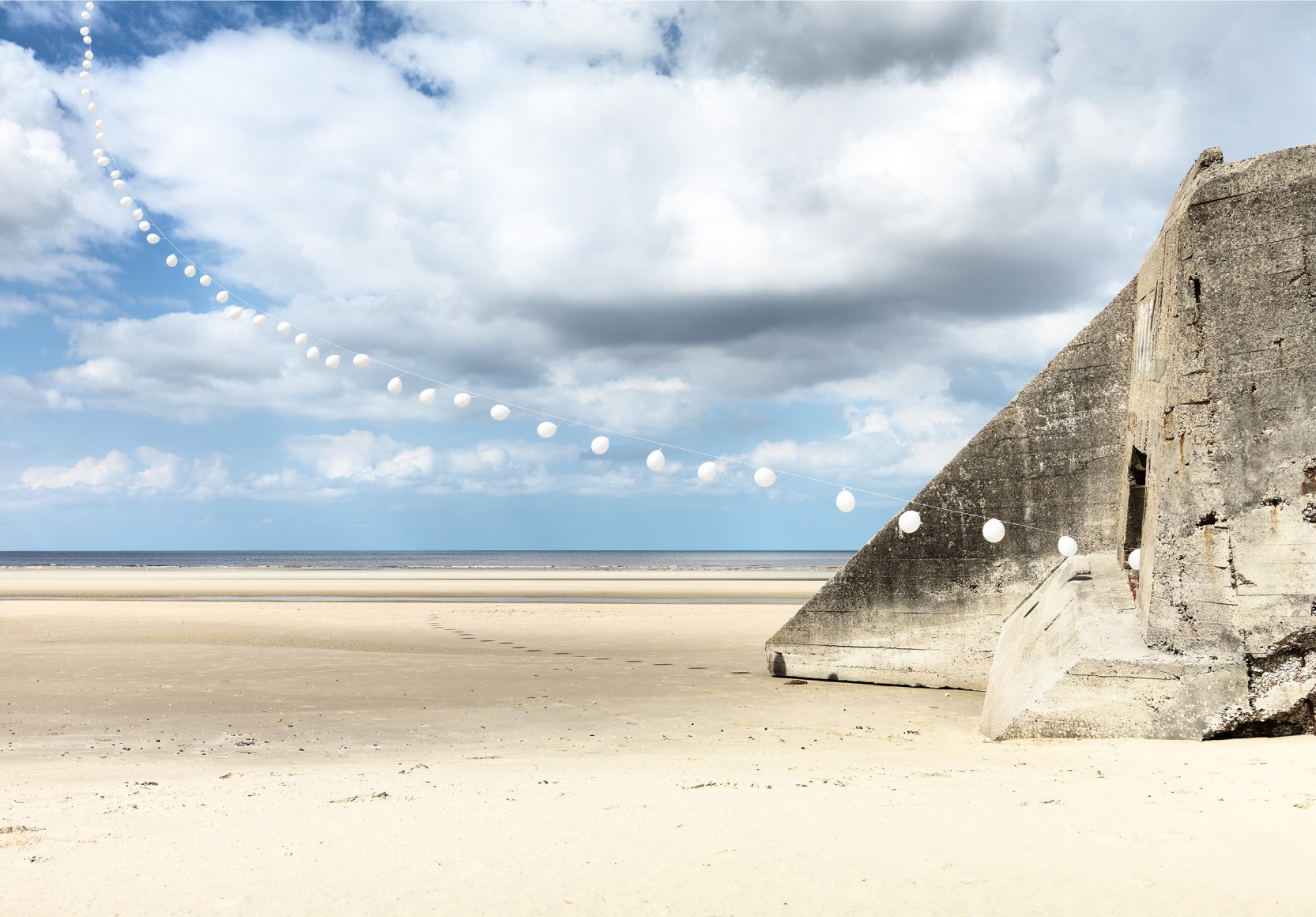 Charles Petillon, white balloon, architecture, landscape, Sous Les Etoiles Gallery,