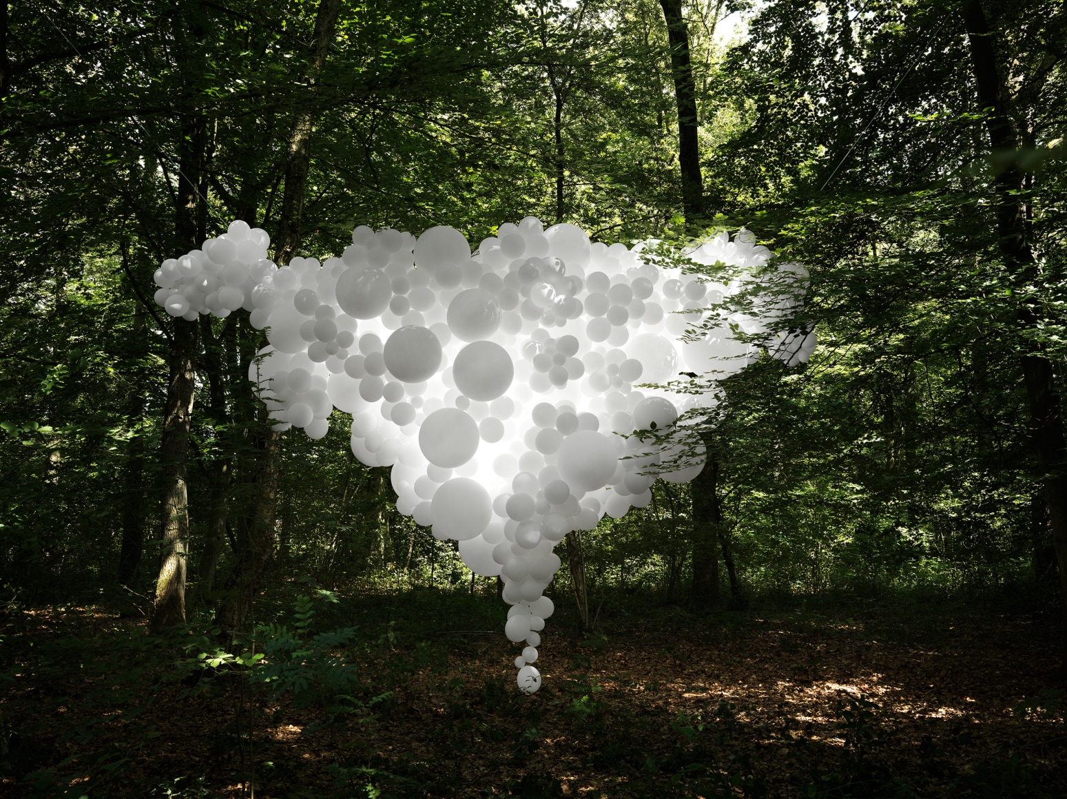 Charles Petillon, white balloon, architecture, landscape, Sous Les Etoiles Gallery,