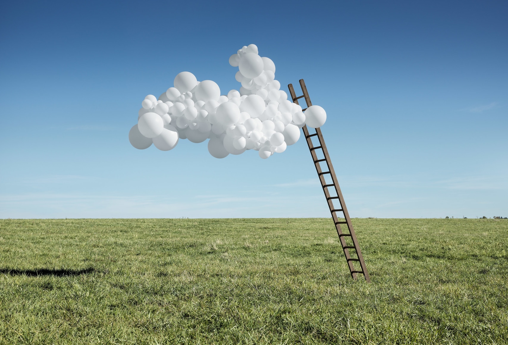 Charles Petillon, white balloon, architecture, landscape, Sous Les Etoiles Gallery,