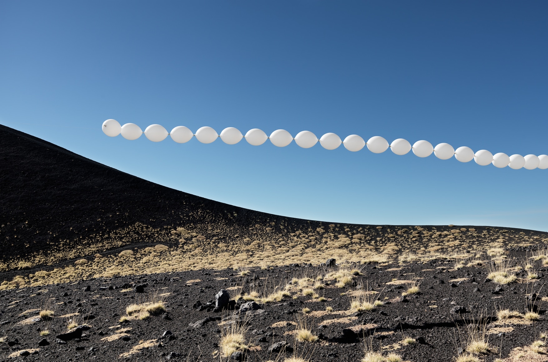 Charles Petillon, white balloon, architecture, landscape, Sous Les Etoiles Gallery,