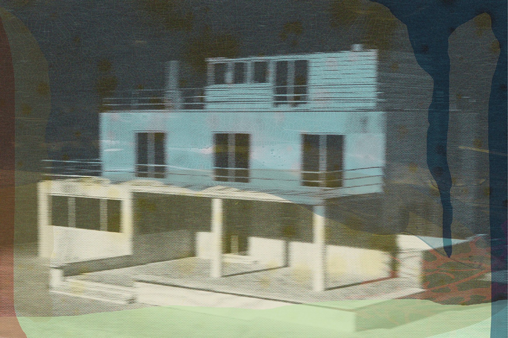 Susanne Wellm, Inner Landscapes, Sous Les Etoiles Gallery, house with dark windows, 2012