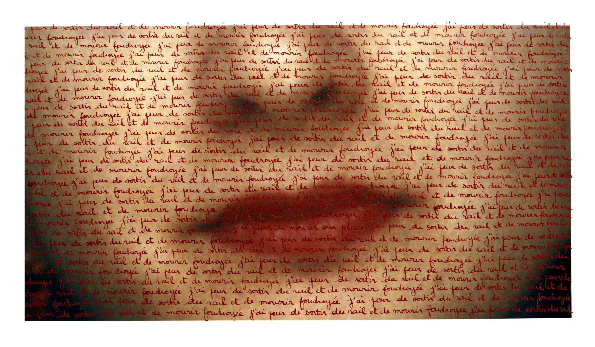 J'ai peur de sortir du rail et de mourir foudroy&eacute;e, 2013 - What Cannot Be Said | Carolle Benitah Photography