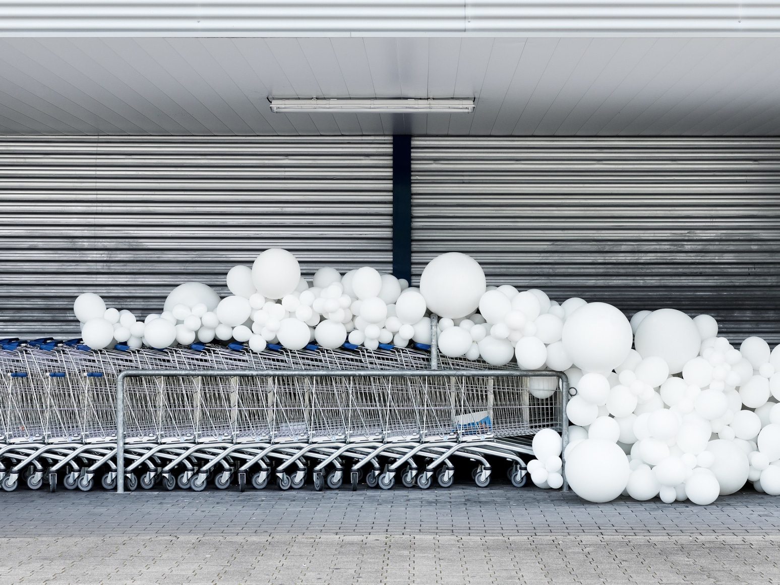 Charles Petillon, white balloon, architecture, landscape, Sous Les Etoiles Gallery,