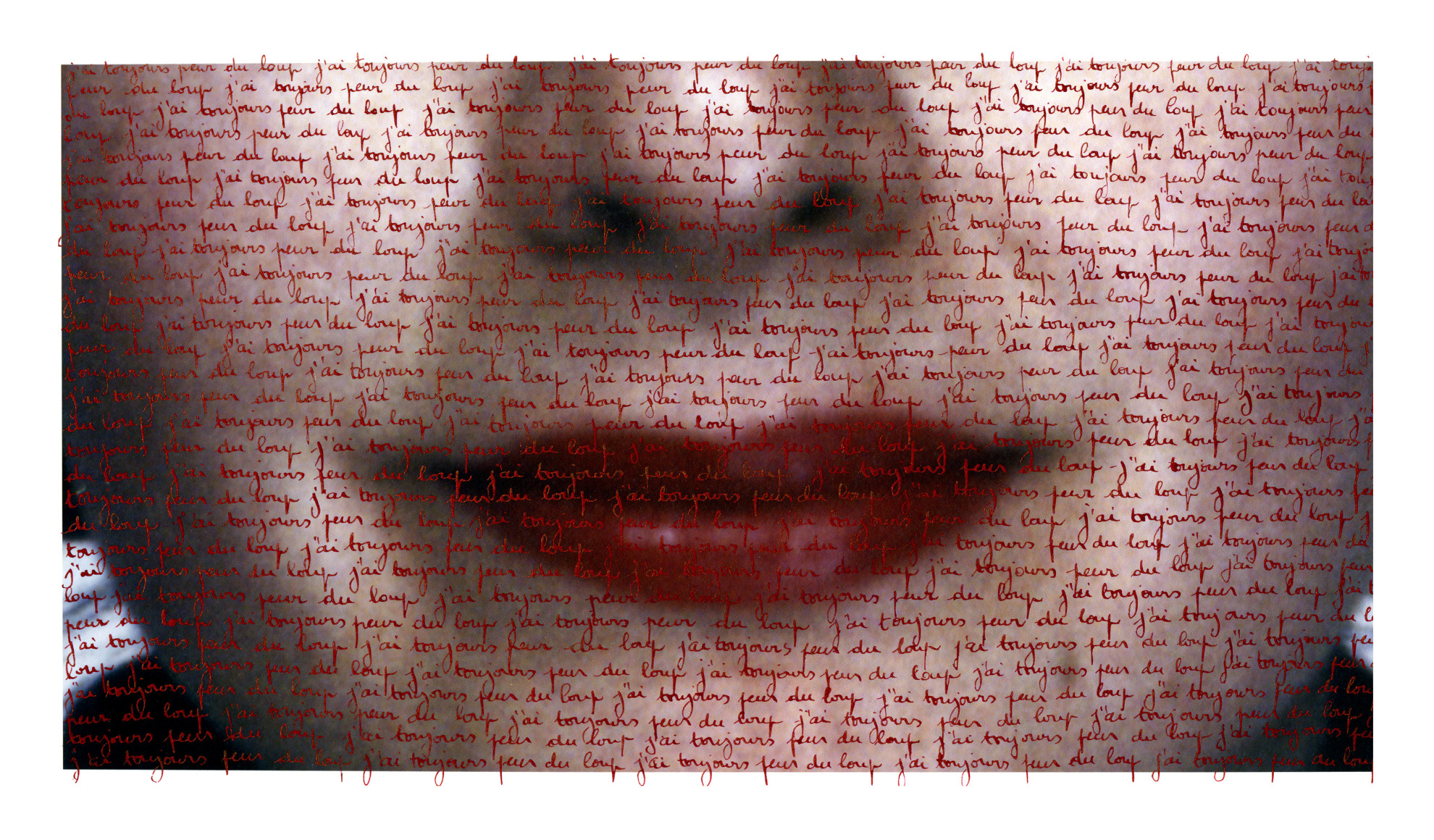 Carolle B&eacute;nitah, What cannot be said (Ce qu&rsquo;on ne peut pas dire), j'ai toujours peur du loup (I am always afraid of the wolf), 2013, Sous Les Etoiles Gallery