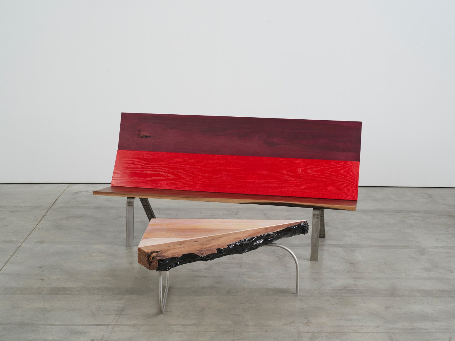 Mark Handforth Purple Heart (passerby), 2023 and&nbsp;Pigeon Plum Pink, 2023